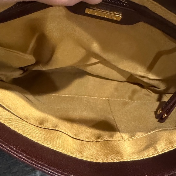 Perlina Leather Clutch with Gold Accents - Picture 9 of 11